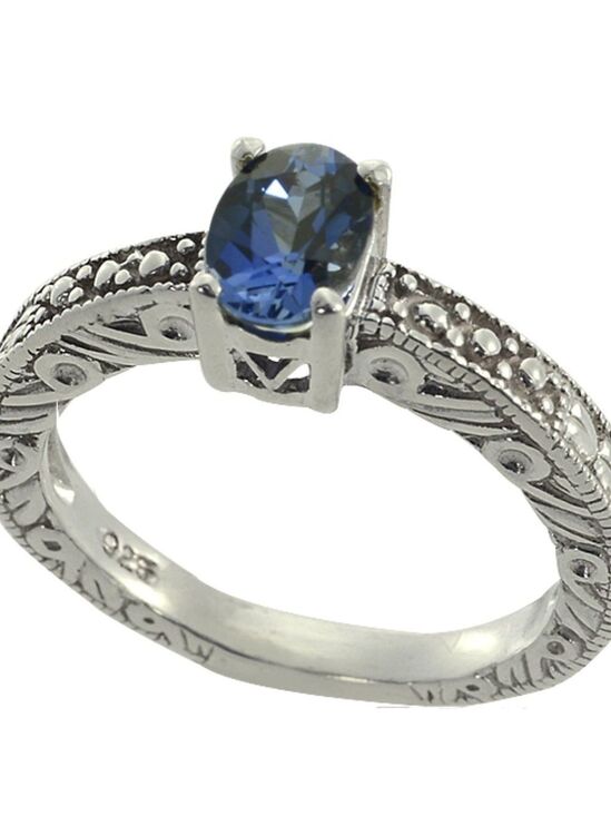 Jewelry - 7x5 oval Sapphire Sterling Silver Ring